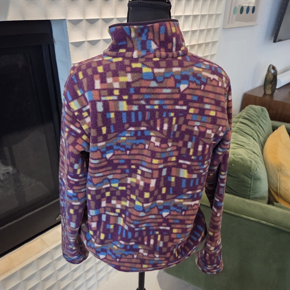 Patagonia Synchilla Snap-T Pullover, Fitz Roy Patchwork Night Plum, Sz S - Picture 10 of 10